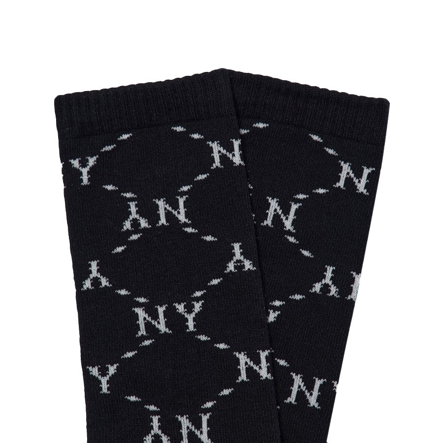 MLB - New York Yankees Dinamond Monogram Classic Socks Black【3ASOLM22N】