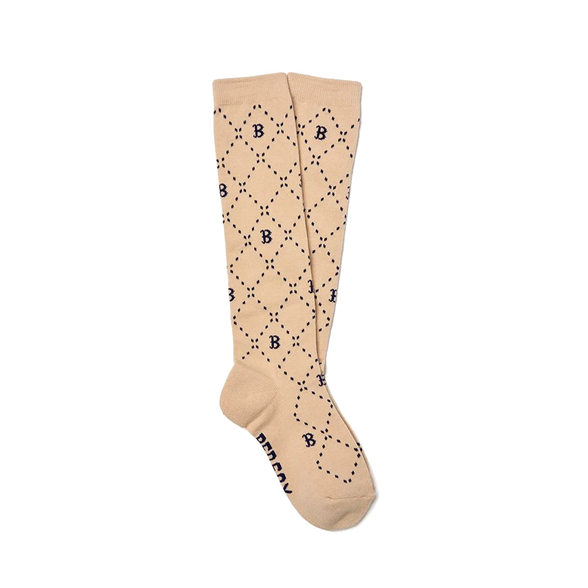 MLB - Boston Red Sox Dinamond Monogram Knee Socks Beige【3ASOKM13N】