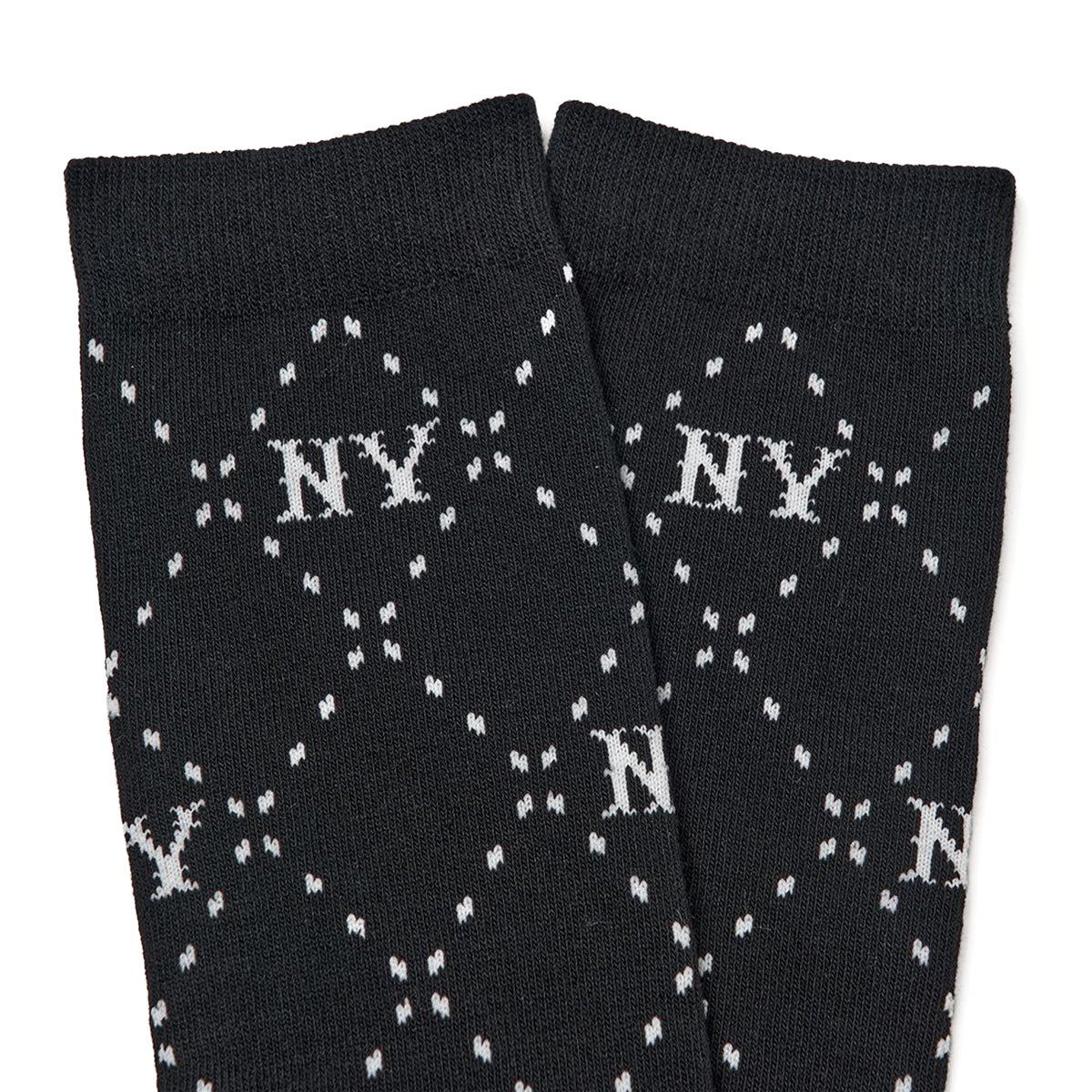 MLB - New York Yankees Dinamond Monogram Knee Socks Black【3ASOKM13N】