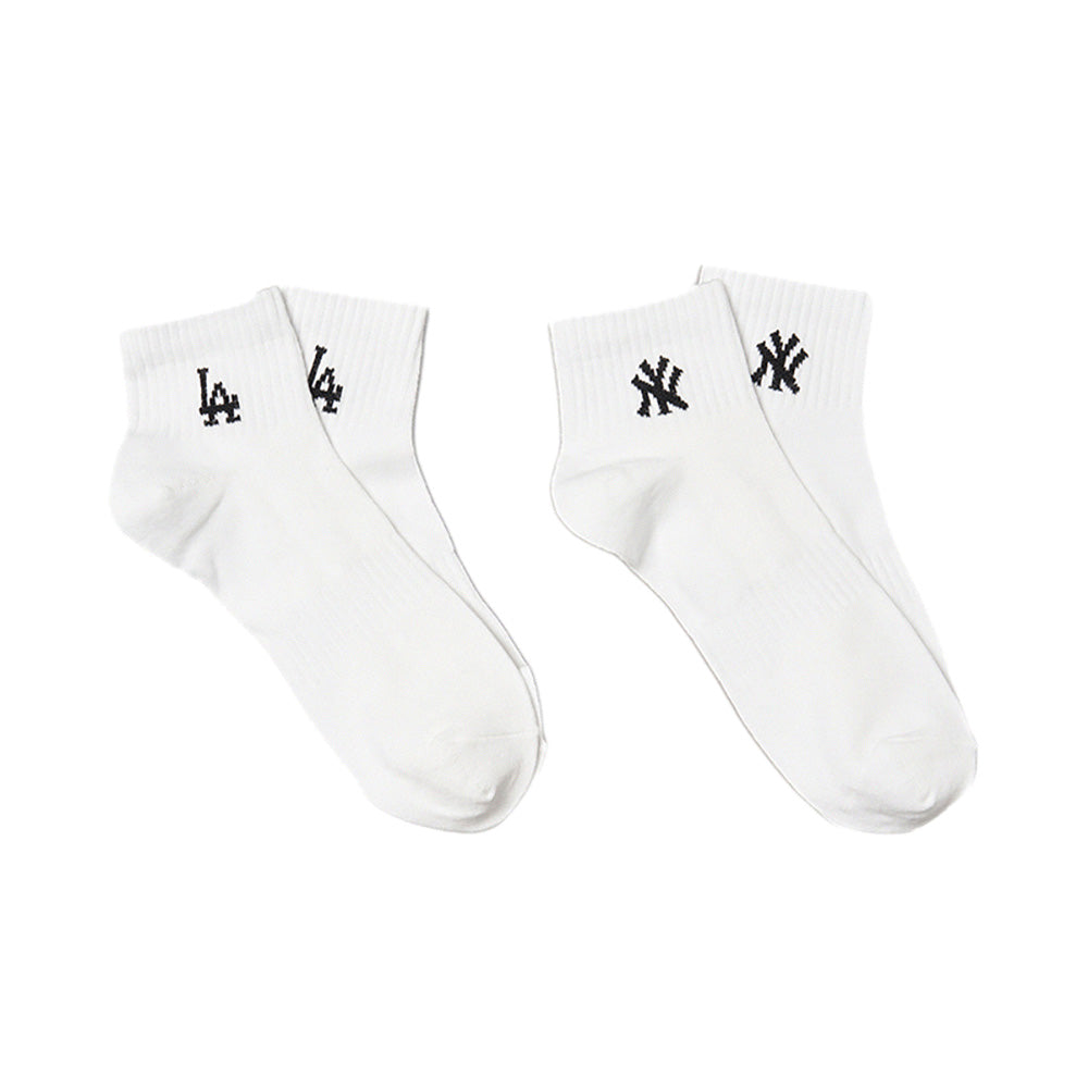 MLB - Yankees Dodgers 2P Basic Socks White/Black【3ASOS023N】