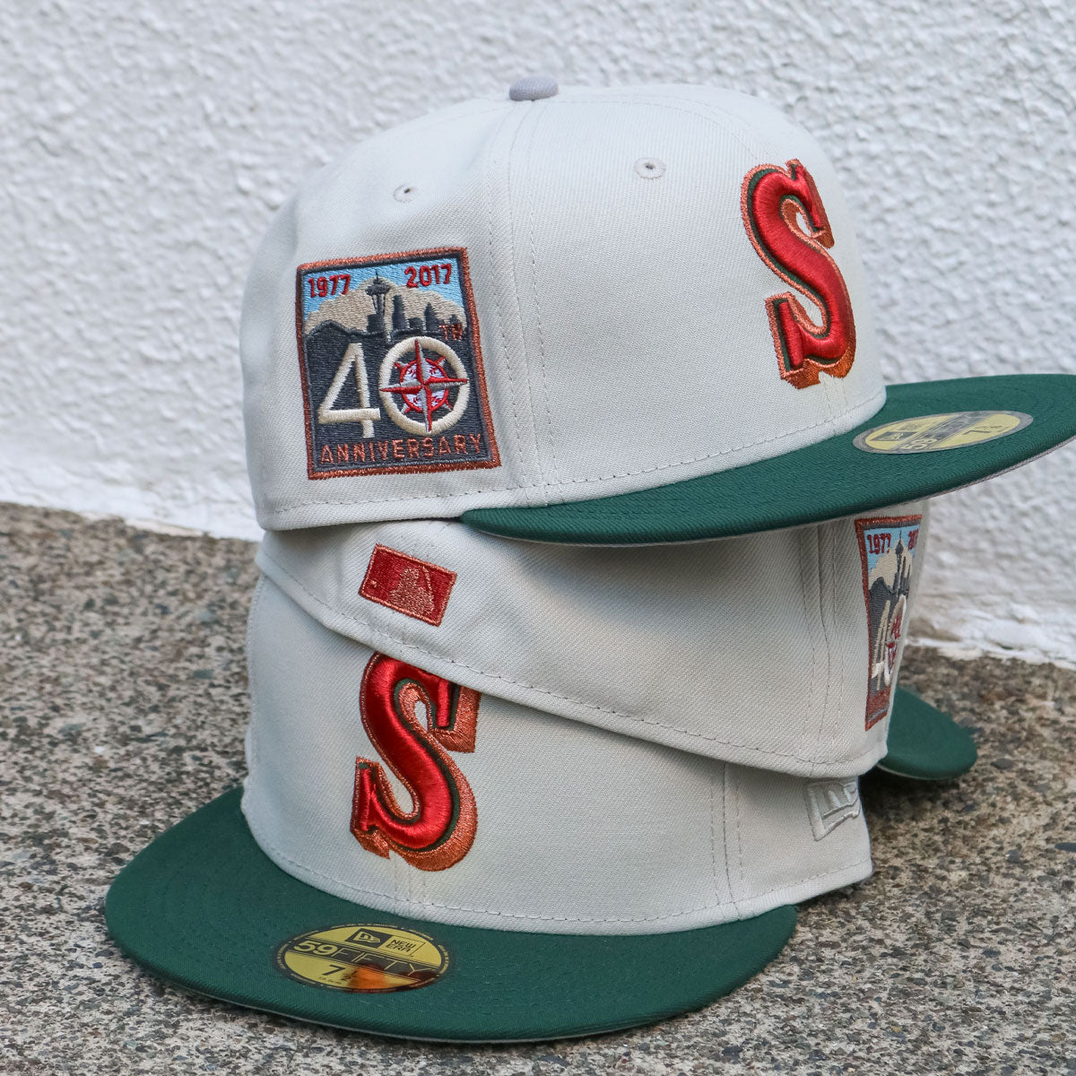 NEW ERA Seattle Mariners - 59Fifty 40th. Anniv. Chrome White/Green