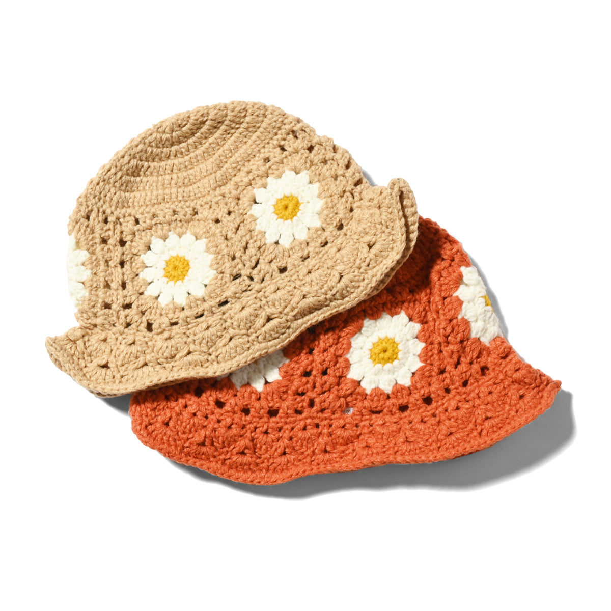 HOMEGAME - KNIT HAT FLOWER ORANGE【HG231403】