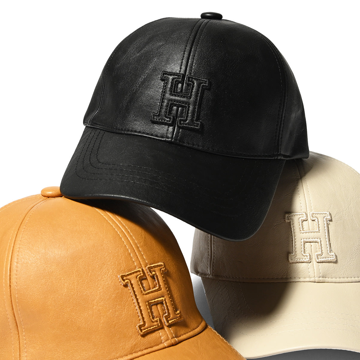 HOMEGAME - H LOGO LEATHER CAP IVORY 【HG251403】