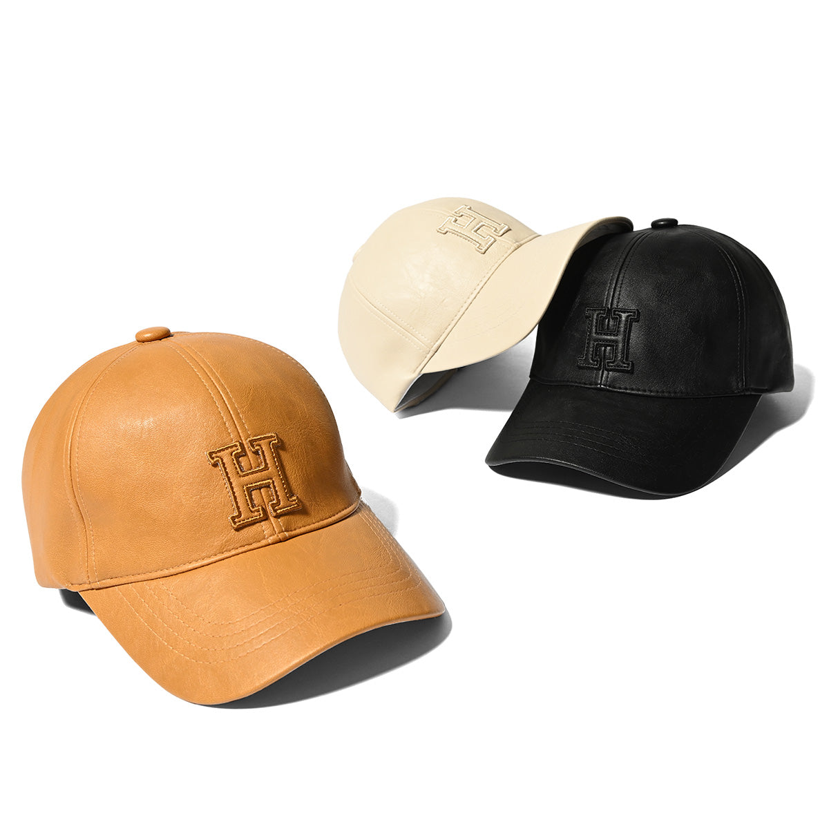 HOMEGAME - H LOGO LEATHER CAP IVORY 【HG251403】