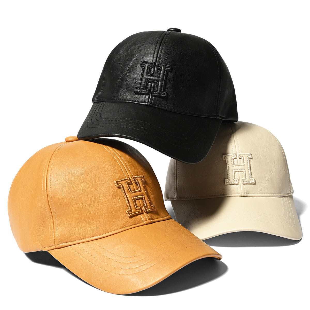 HOMEGAME - H LOGO LEATHER CAP IVORY 【HG251403】