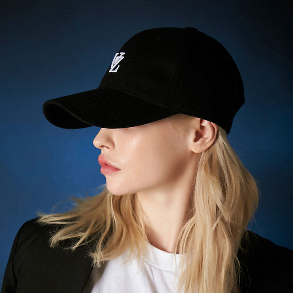 VARZAR - 3D MONOGRAM LOGO OVER FIT BALL CAP BLACK【VZR4-0002】