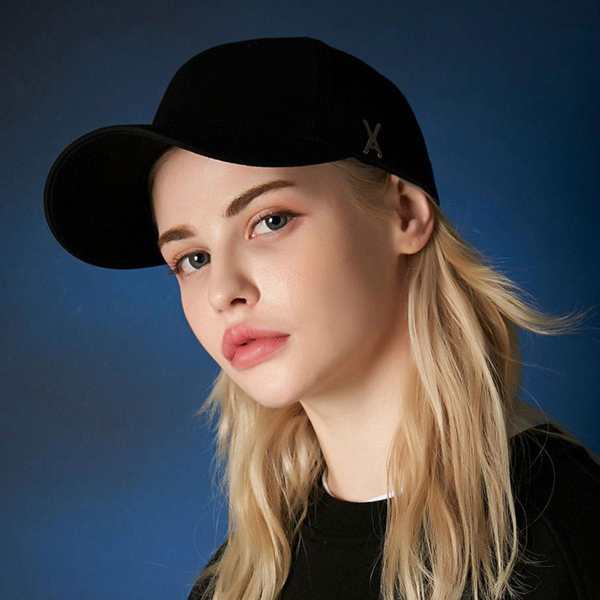 VARZAR - STUD LOGO OVER FIT BALL CAP BLACK【VZR4-0004】