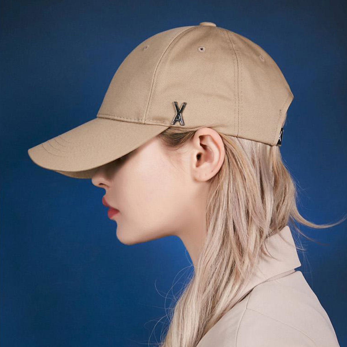 VARZAR - STUD LOGO OVER FIT BALL CAP BEIGE【VZR4-0004】