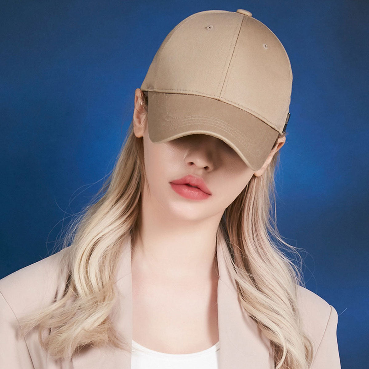 VARZAR - STUD LOGO OVER FIT BALL CAP BEIGE【VZR4-0004】
