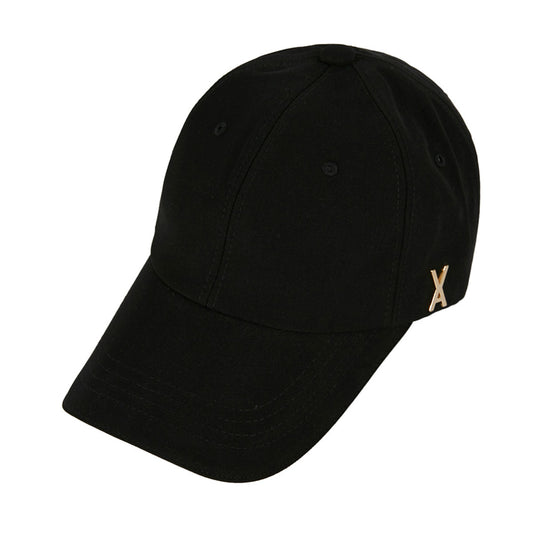 VARZAR - GOLD STUD OVER FIT BALL CAP BLACK【VZR4-0005】