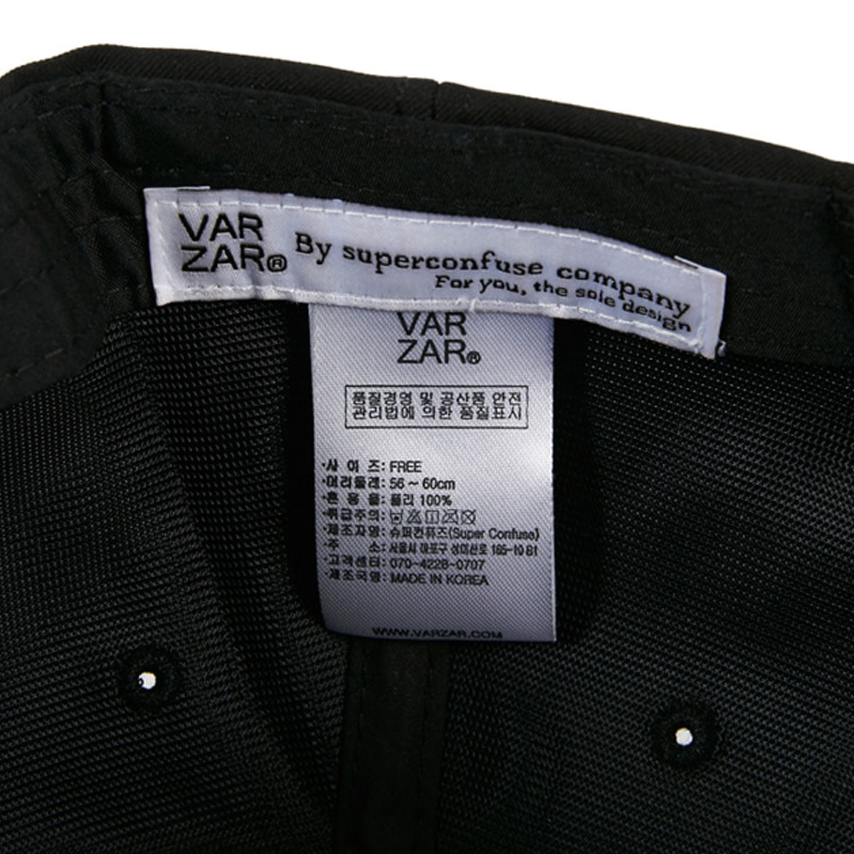 VARZAR - GOLD STUD OVER FIT BALL CAP BLACK【VZR4-0005】