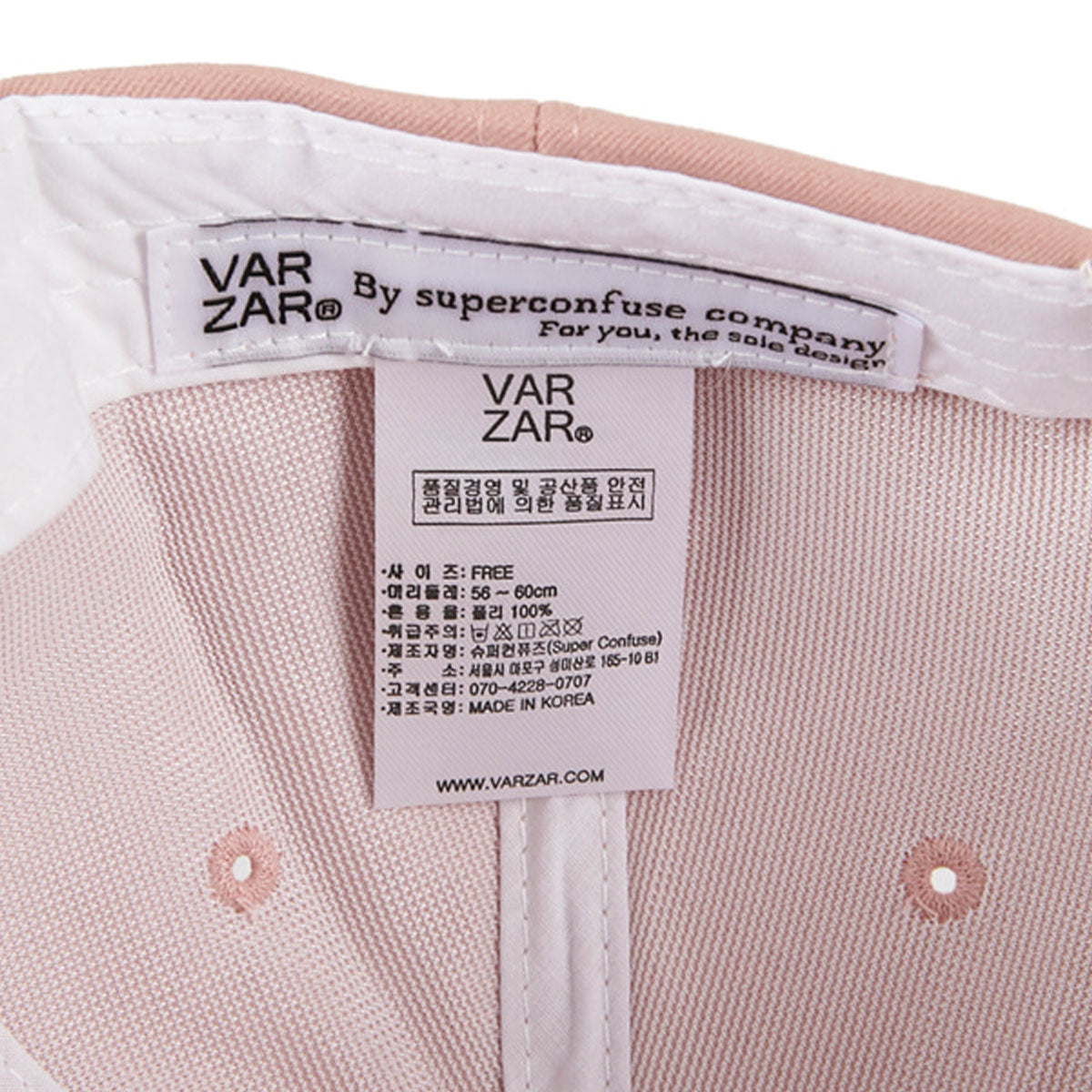 VARZAR - GOLD STUD OVER FIT BALL CAP PINK【VZR4-0005】