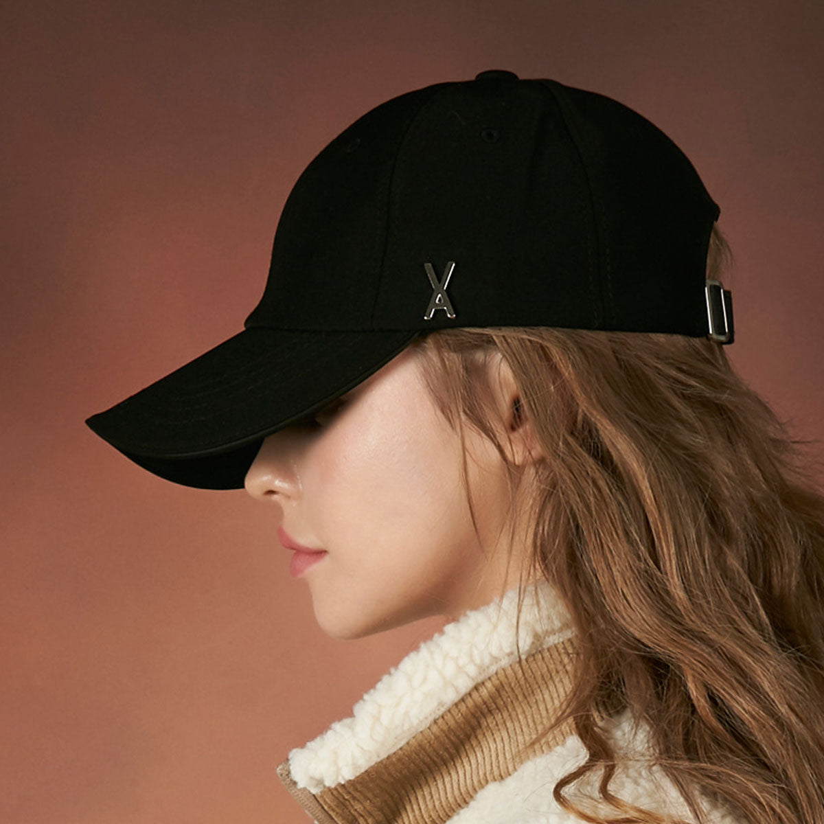 VARZAR - SILVER STUD OVER FIT BALL CAP BLACK【VZR4-0006】