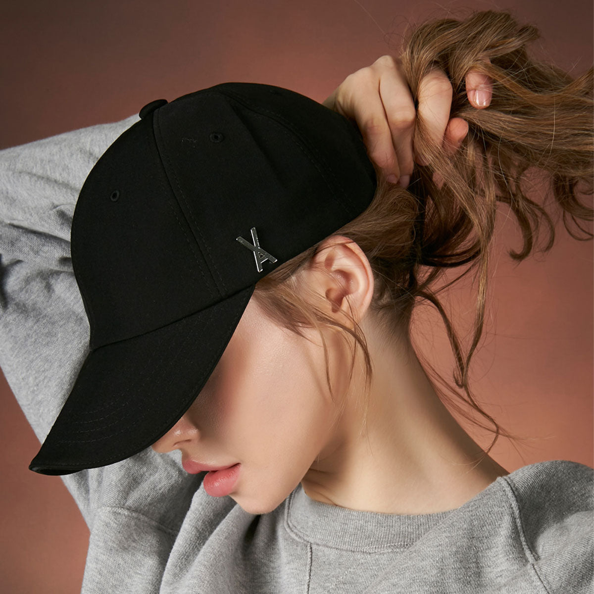 VARZAR - SILVER STUD OVER FIT BALL CAP BLACK【VZR4-0006】