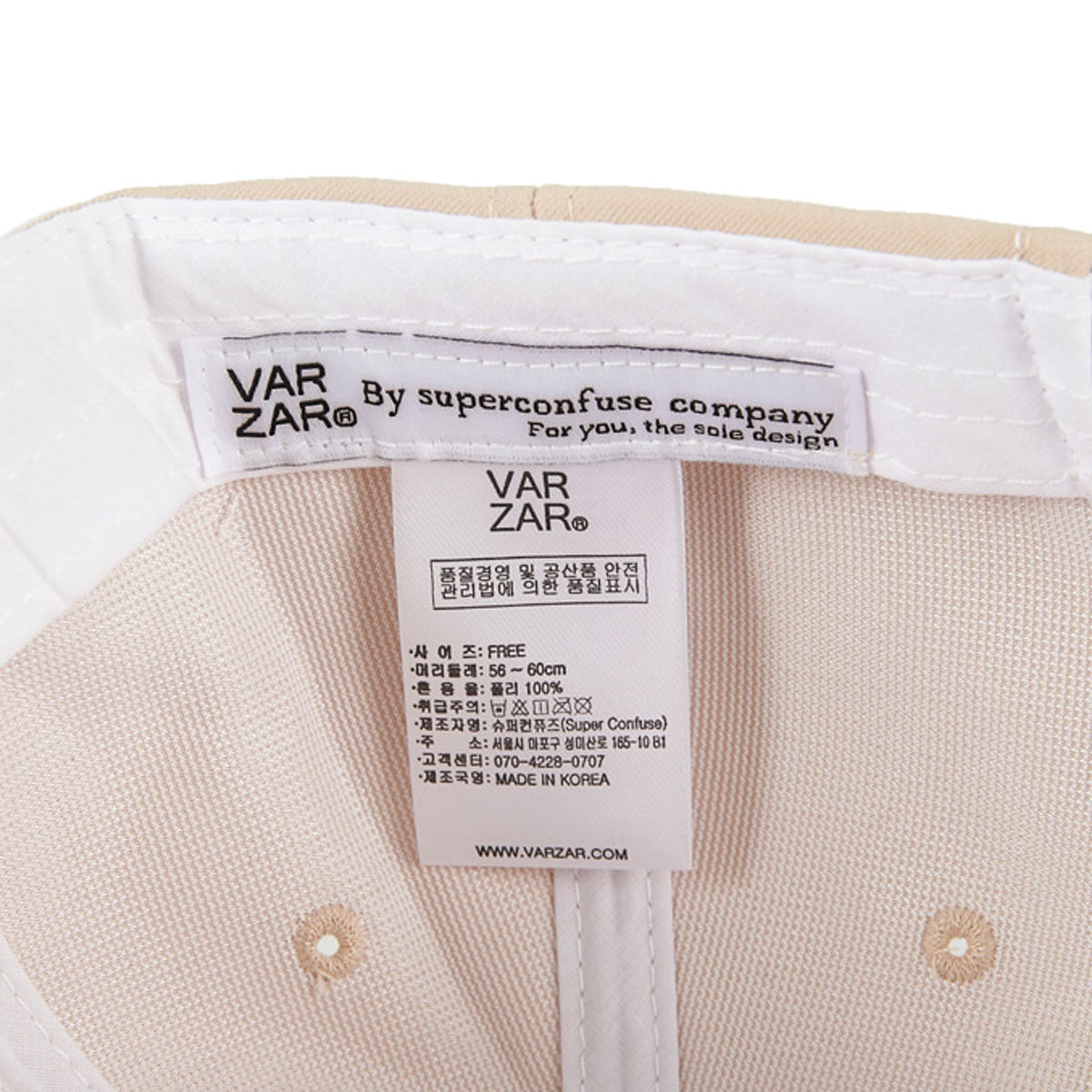 VARZAR - SILVER STUD OVER FIT BALL CAP BEIGE【VZR4-0006】