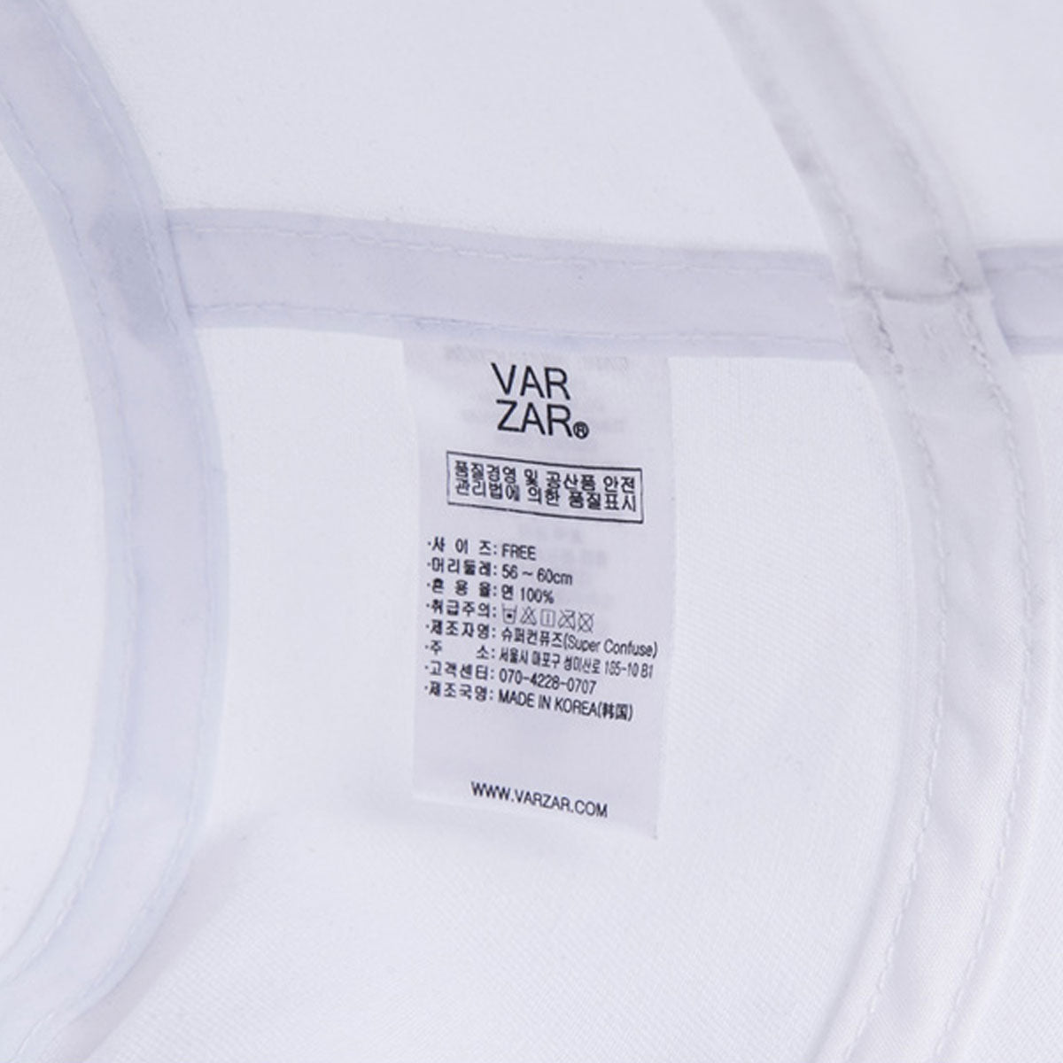 VARZAR - STUD DROP OVER FIT BUCKET HAT WHITE【VZR4-0009】