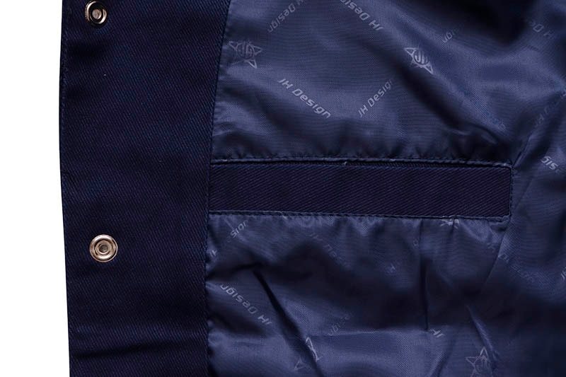 JH design - MLB ALLOVER EMBROIDERED VARSITY JACKET NAVY【MLB303CLG2】