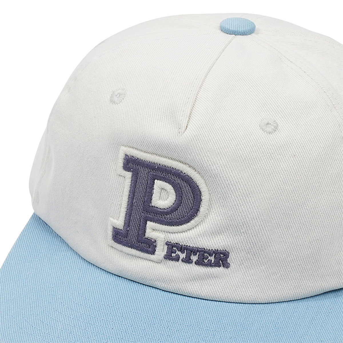 MY NAME IS PETER - 5-PANEL PETER APPLIQUE CAP BEIGE/SKY BLUE