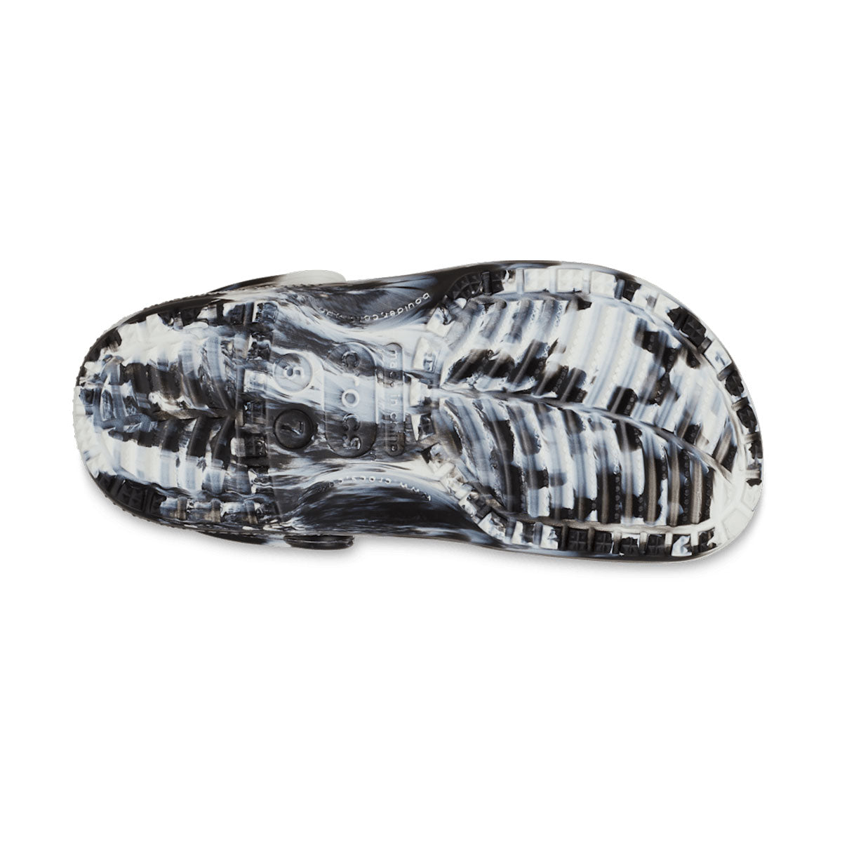 crocs - MENS WMNS CLASSIC MARBLE CLOG White/Black【206867-103】