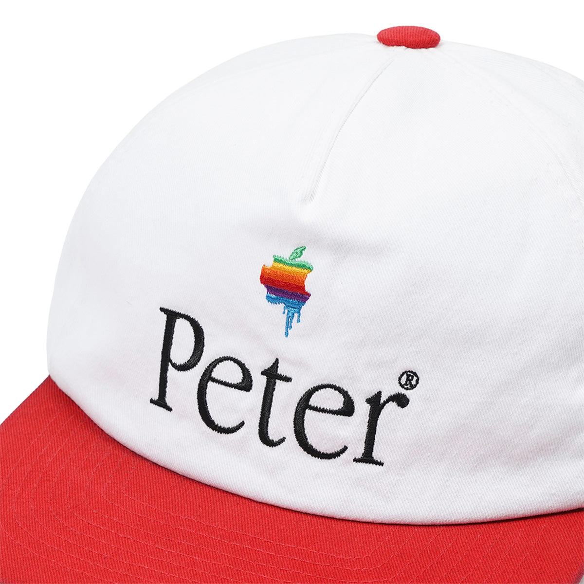 MY NAME IS PETER - 5-PANEL PAPPLE CAP WHITE & RED