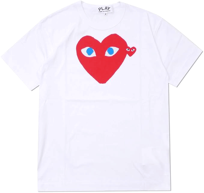 PLAY CDG T-SHIRT WHITE/RED (BLUE EYES-RED MINI HEART) プレイ PLAY CDG T-SHIRT WHITE/RED (BLUE EYES-RED MINI HEART) プレイ