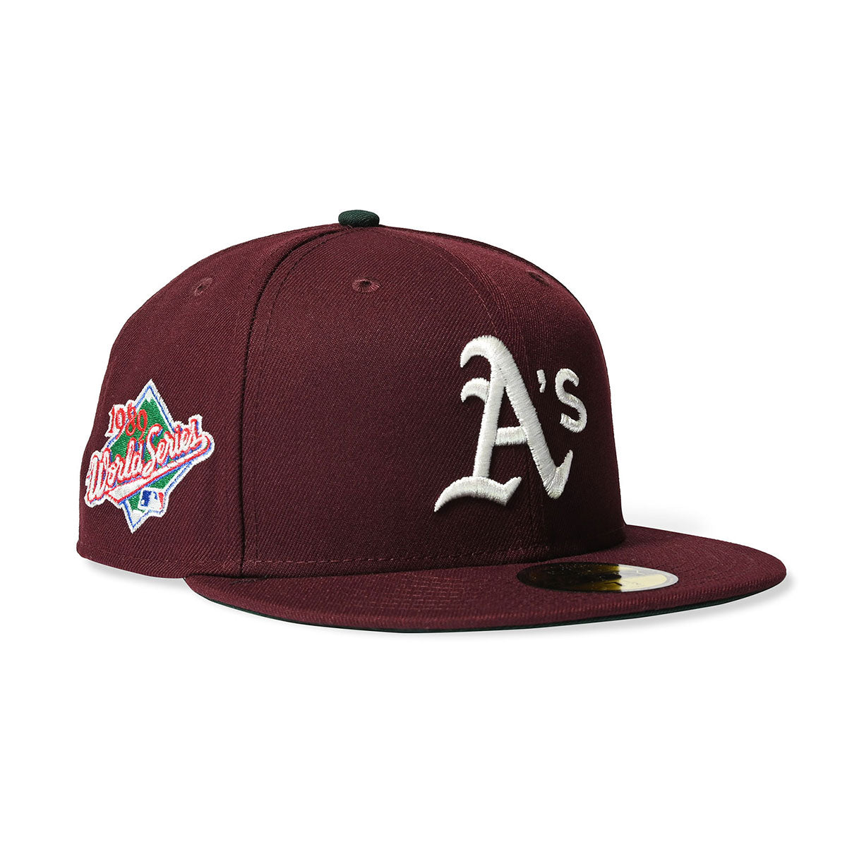 NEW ERA - Oakland Athletics CO 1989 WS 59FIFTY Chrome MAROON【70977489】