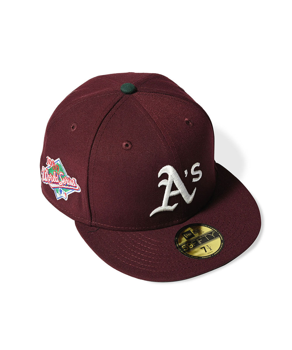 NEW ERA - Oakland Athletics CO 1989 WS 59FIFTY Chrome MAROON【70977489】