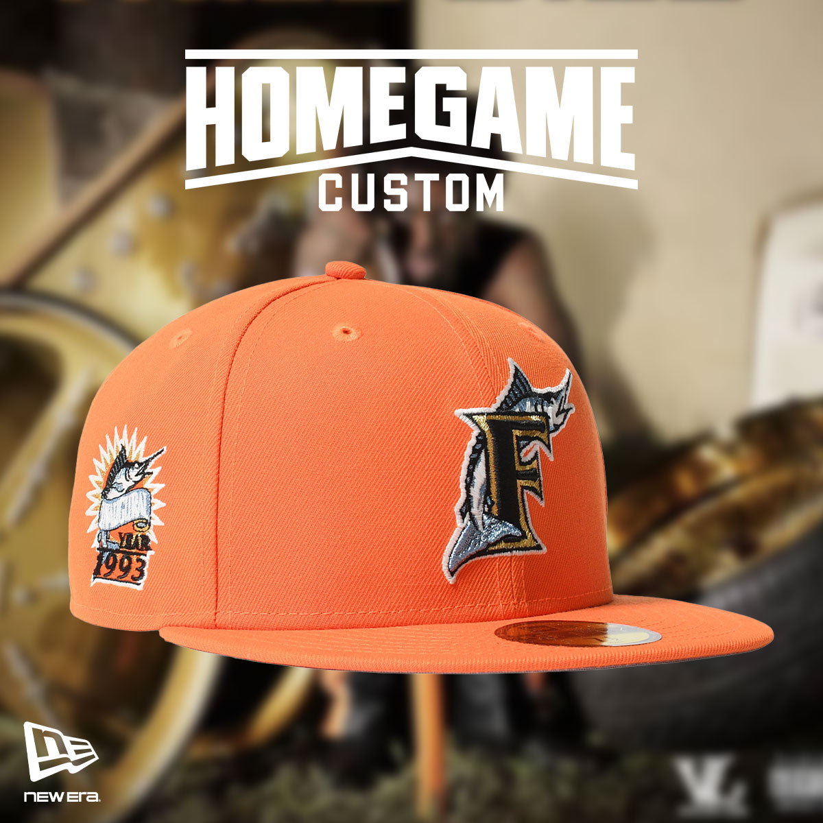 NEW ERA - FLORIDA MARLINS CO INAUGURAL 1993 59FIFTY RUSH ORANGE