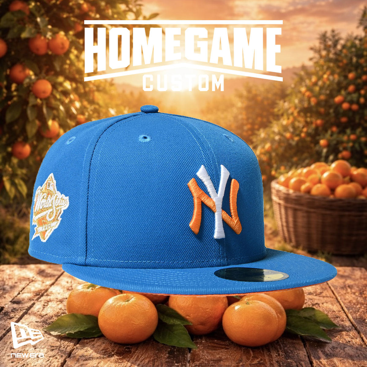 希少　略帽　周章入り NEW ERA New York Yankees - 59FIFTY CO 1999 WS BLUE REEF/SB BLUE