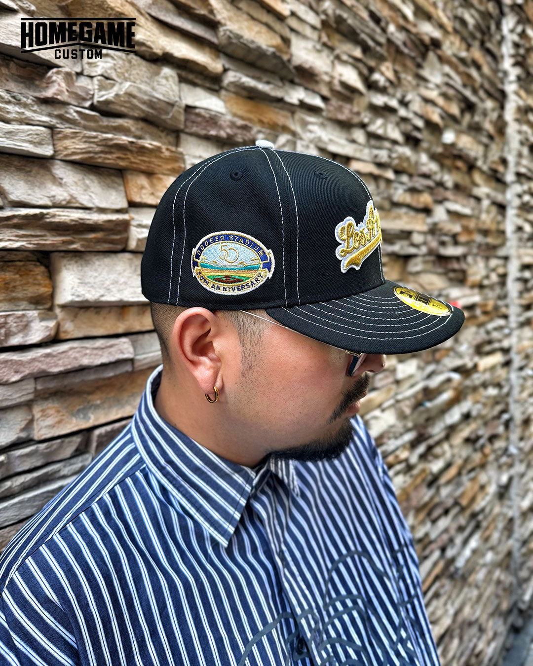 NEW ERA - LOS ANGELES DODGERS CO 50TH ANNIV WORLD LOGO 59FIFTY BLACK【71037330】