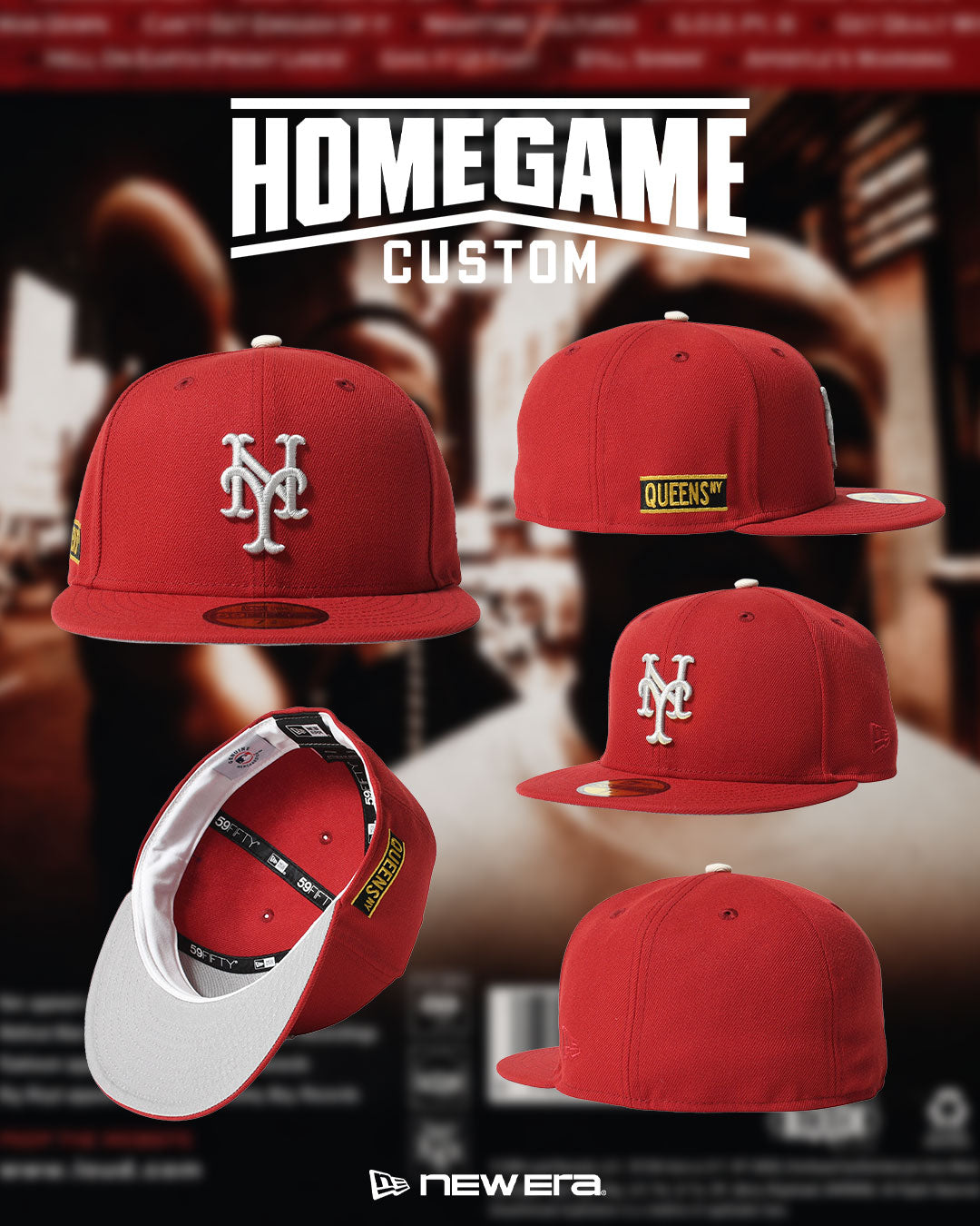NEW ERA - NEW YORK METS CO GUEENS NY 59FIFTY PINOT RED【71059675】