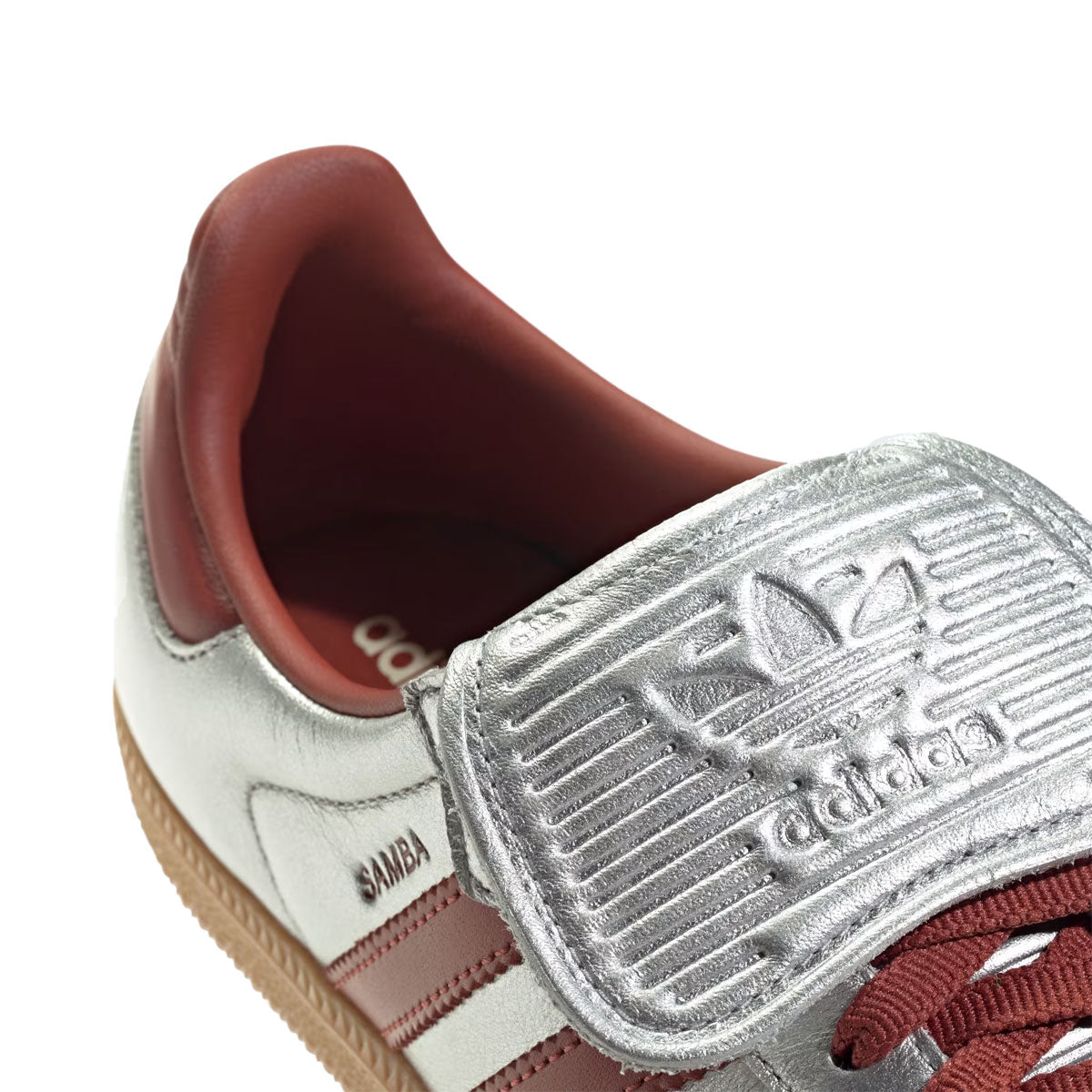 adidas - SAMBA LT WMNS Silver Metallic/Preloved Ruby/Gum 【JH5707】