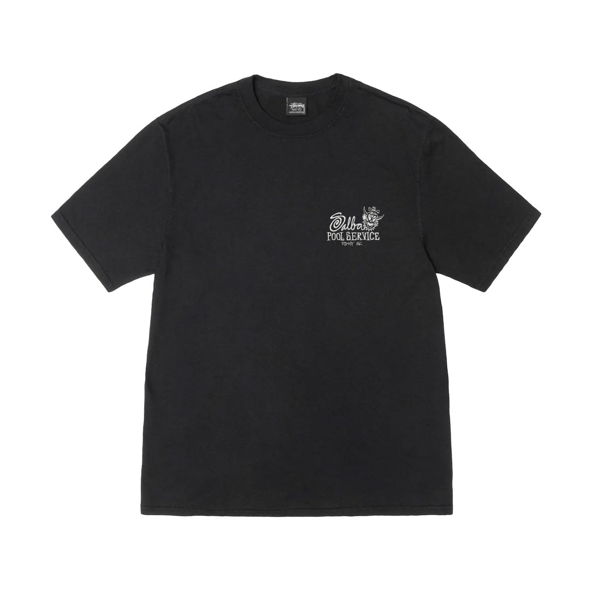 STUSSY - POOL SERVICE PIGMENT DYED TEE BLACK 【3904015】