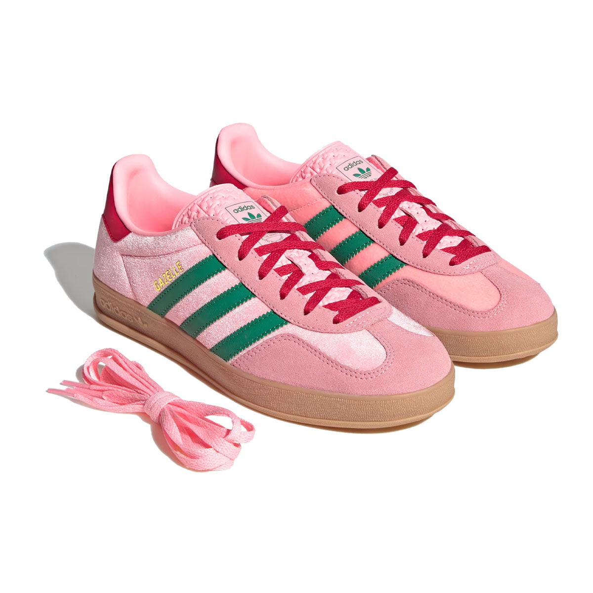 adidas - GAZELLE INDOOR WMNS Court Green/Glow Pink/Gum【JI2713】
