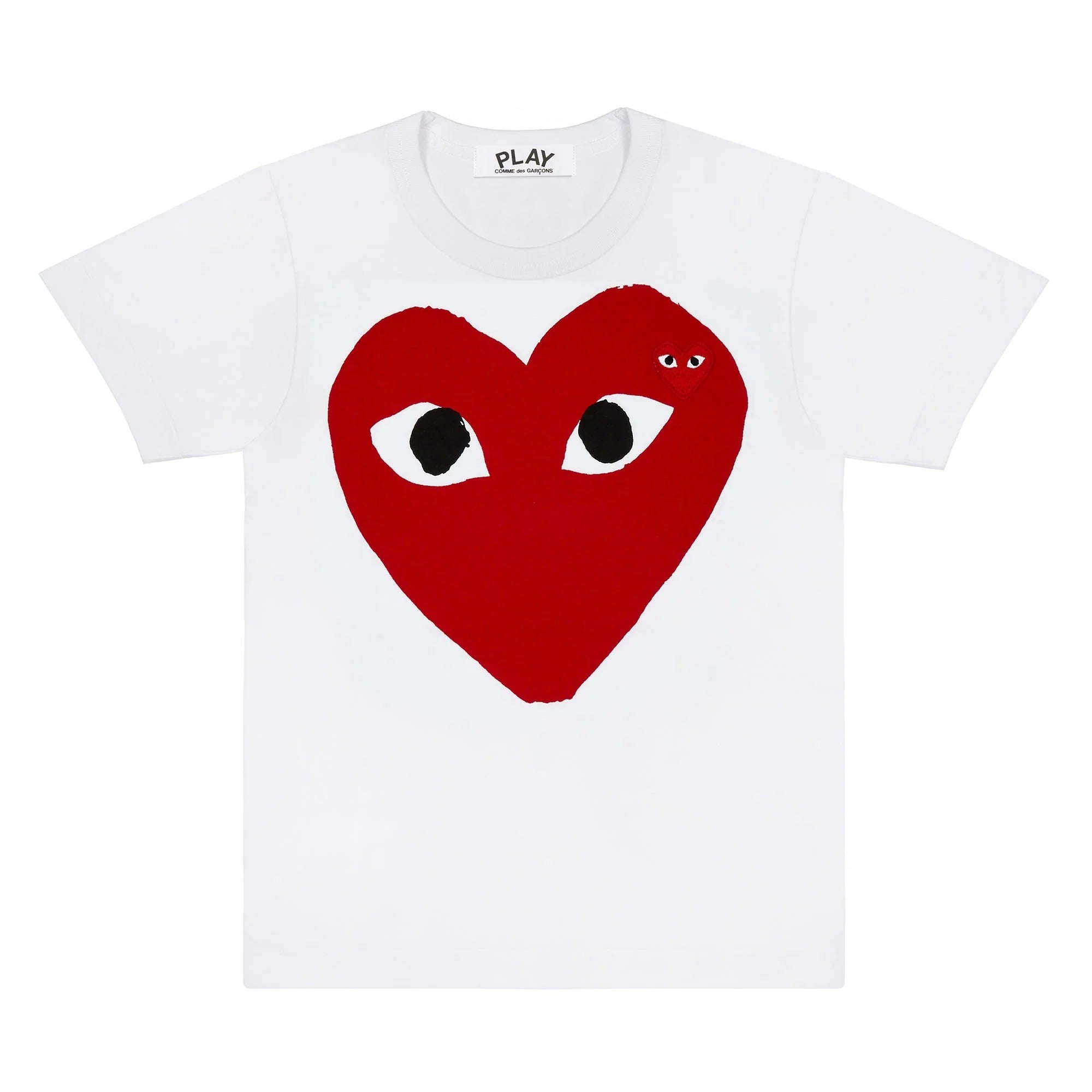 PLAY CDG BIG ＆ MINI HEART T-SHIRT WHITE/RED プレイ コム デ ギャルソン ミニビッグ ハート Tシャツ  ホワイト/レッド【AX-T026-051】