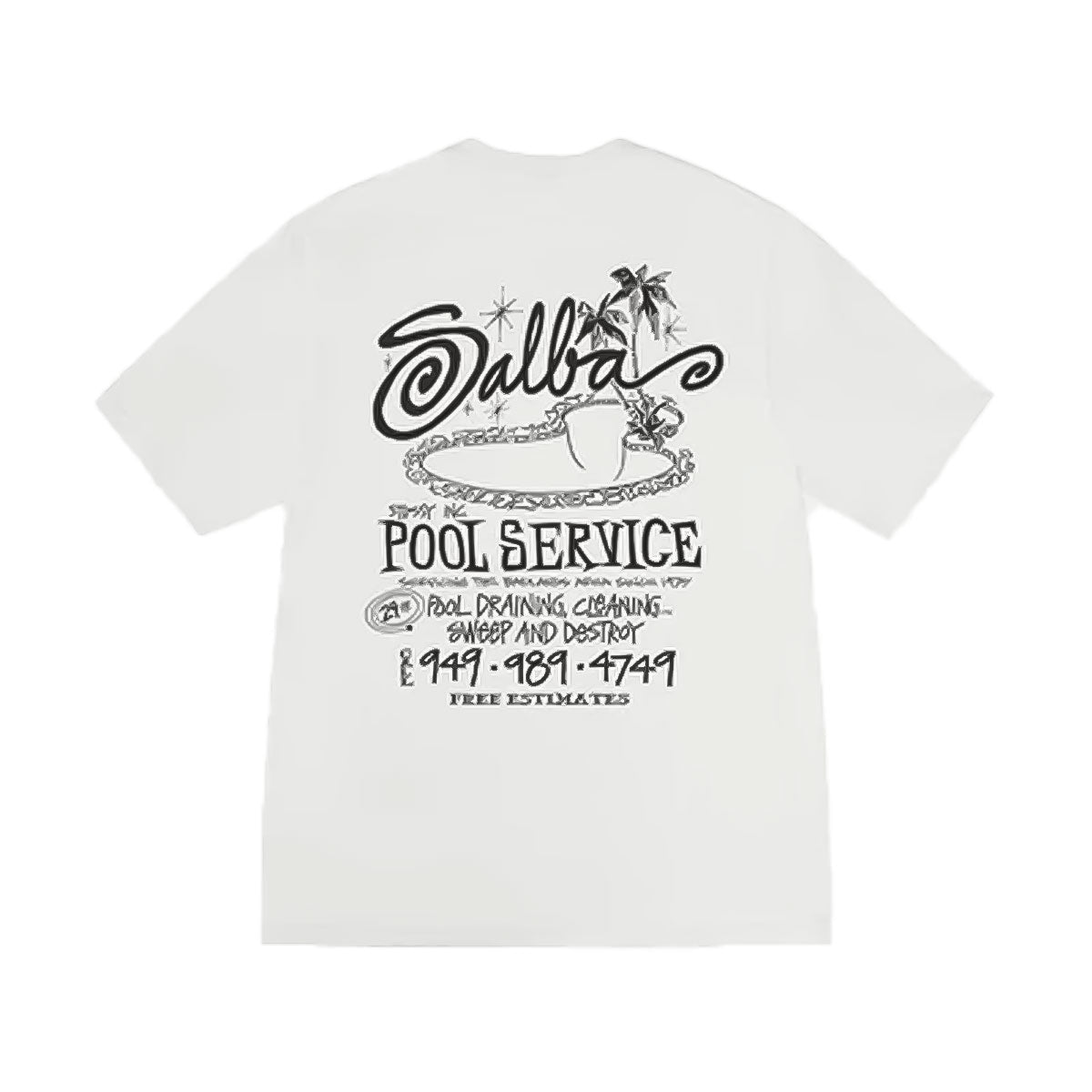 STUSSY - POOL SERVICE PIGMENT DYED TEE WHITE 【3904015】