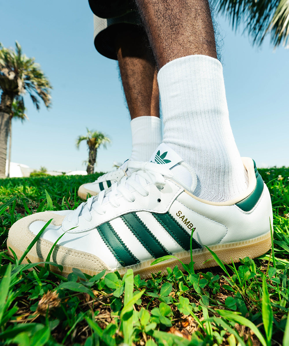 adidas - MENS SAMBA OG Foot Wear White/Collegiate Green/Gum 【JS3831】