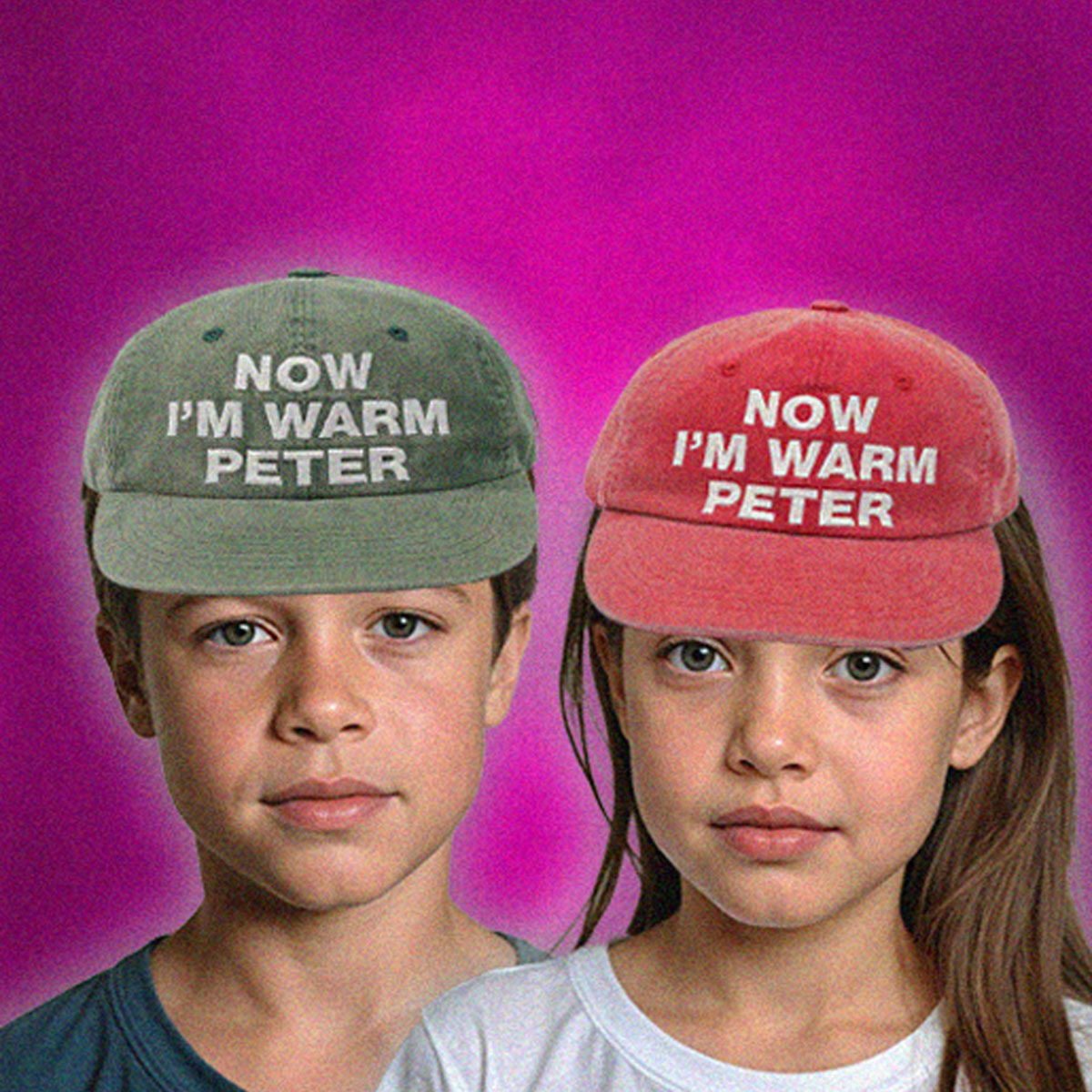 MY NAME IS PETER - 6 PANEL NOW I'M WARM PETER CAP GREEN