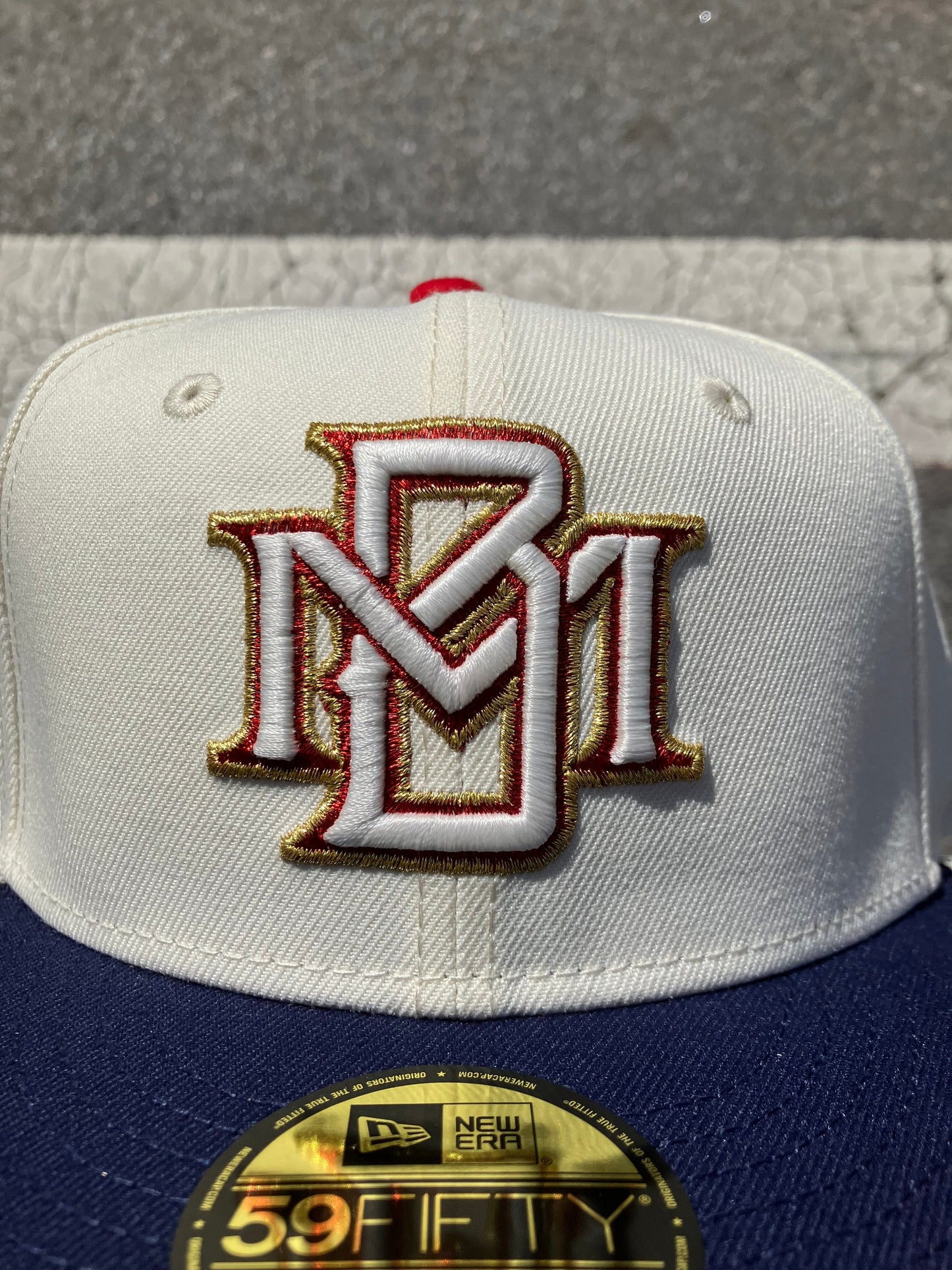 NEW ERA - 59FIFTY 密爾瓦基釀酒人郡體育場鍍鉻白色/淺海軍藍 59FIFTY