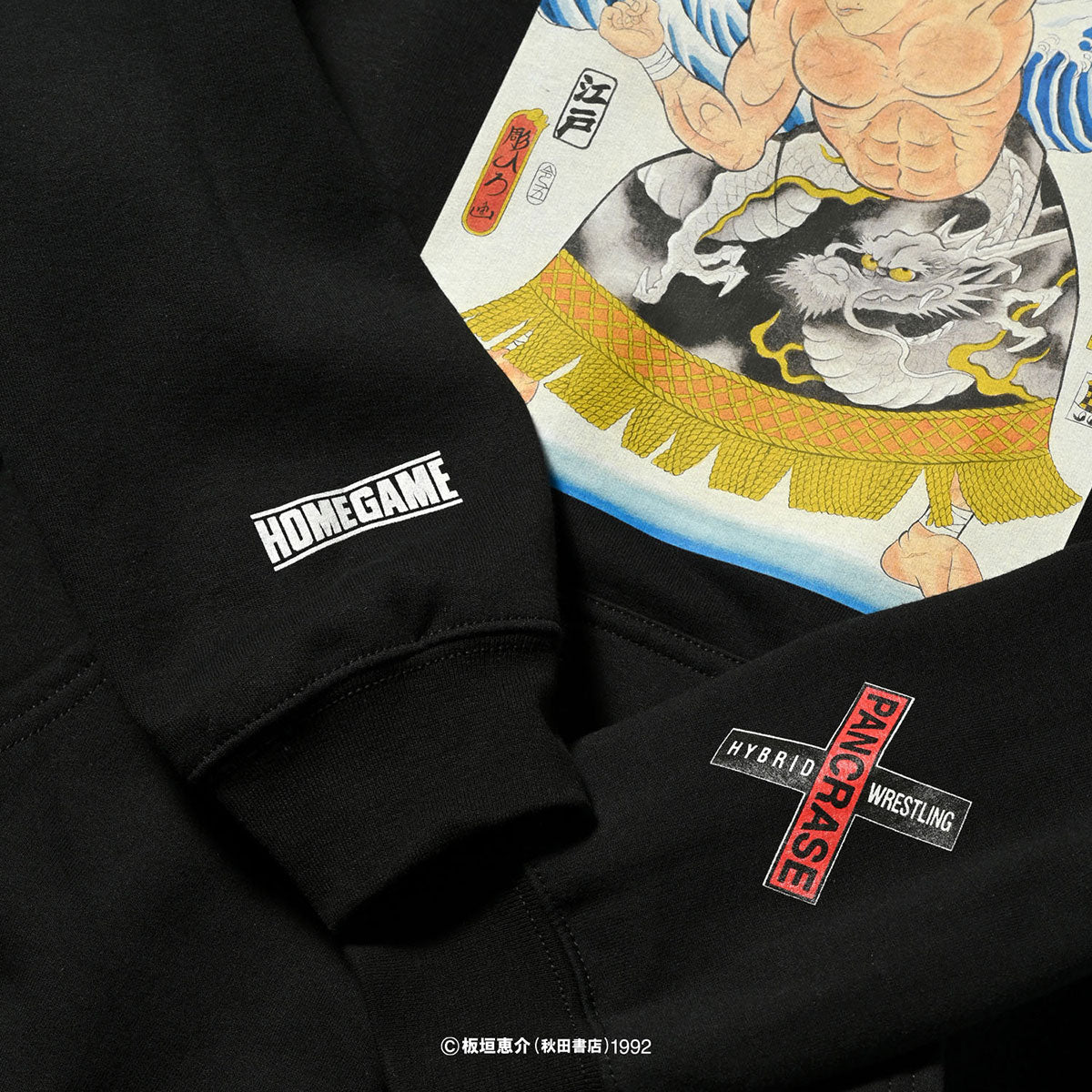 HOMEGAME × GRAPPLER BAKI × PANCRASE × THREE TIDES TATTOO 範馬刃牙 HOODIE プルオーバーパーカー ホームゲーム × グラップラー刃牙 × パンクラス × スリータイズタトゥー【HG240501】