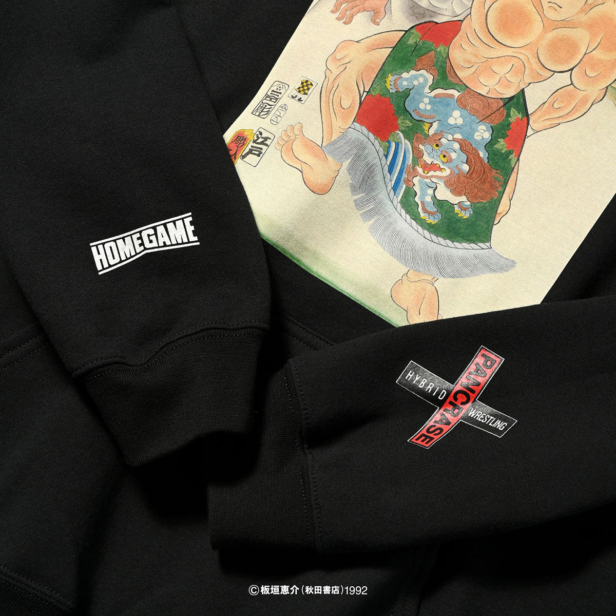 HOMEGAME × GRAPPLER BAKI × PANCRASE × THREE TIDES TATTOO 愚地克巳&烈海王 HOODIE プルオーバーパーカー ホームゲーム × グラップラー刃牙 × パンクラス × スリータイズタトゥー【HG240501】