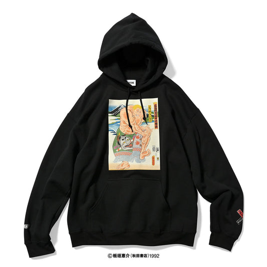 HOMEGAME × GRAPPLER BAKI × PANCRASE × THREE TIDES TATTOO ジャック・ハンマー HOODIE プルオーバーパーカー ホームゲーム × グラップラー刃牙 × パンクラス × スリータイズタトゥー【HG240501】