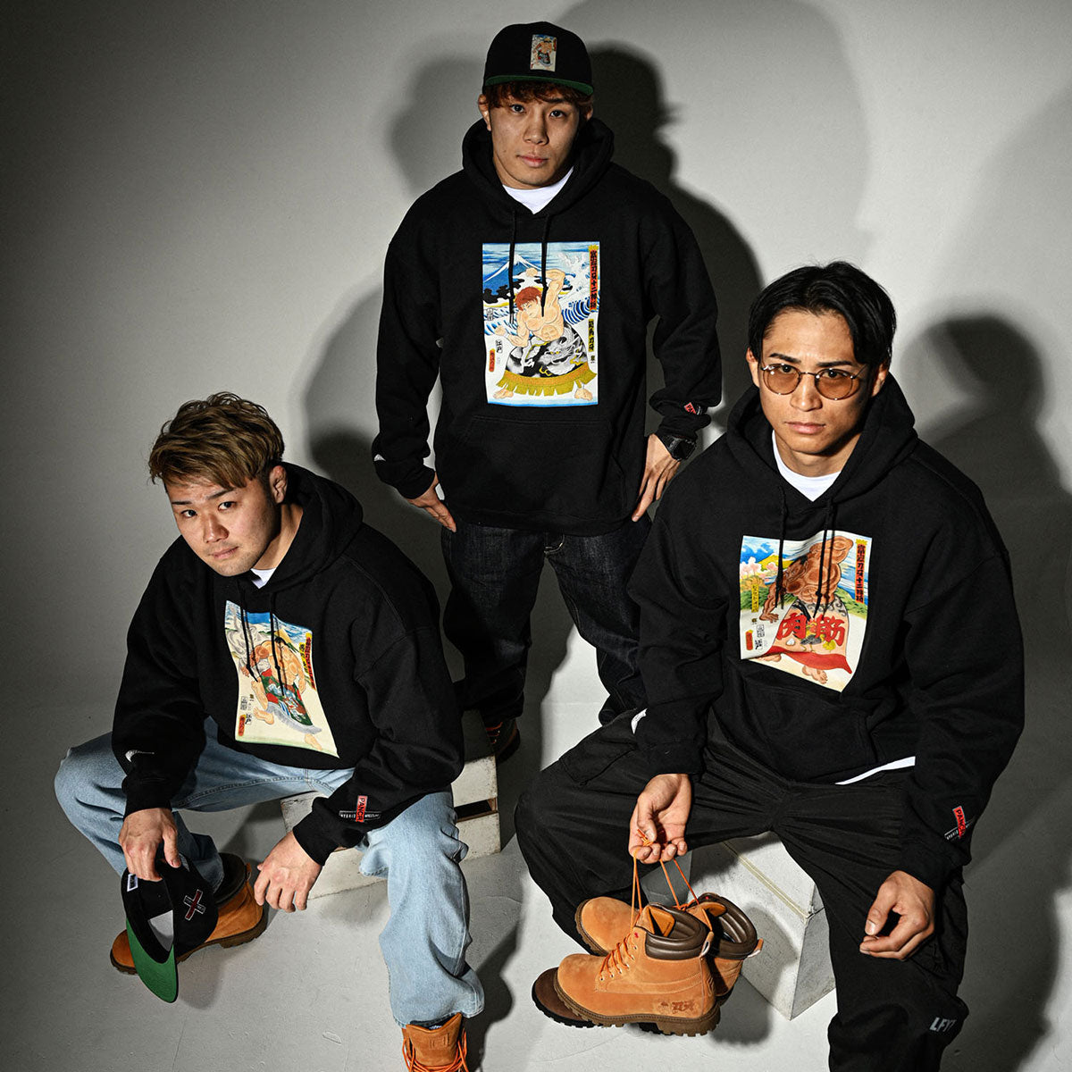 HOMEGAME × GRAPPLER BAKI × PANCRASE × THREE TIDES TATTOO ビスケット・オリバ HOODIE プルオーバーパーカー ホームゲーム × グラップラー刃牙 × パンクラス × スリータイズタトゥー【HG240501】