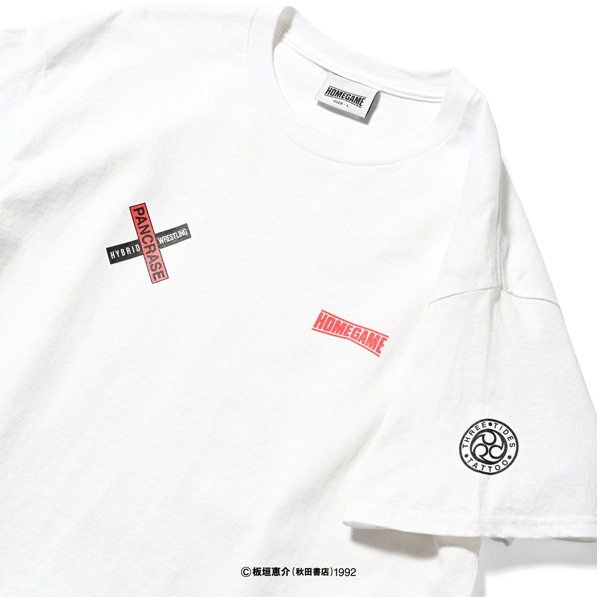 HOMEGAME × GRAPPLER BAKI × PANCRASE × THREE TIDES TATTOO 花山薫 S/S TEE 半袖Tシャツ ホームゲーム × グラップラー刃牙 × パンクラス × スリータイズタトゥー【HG240101】
