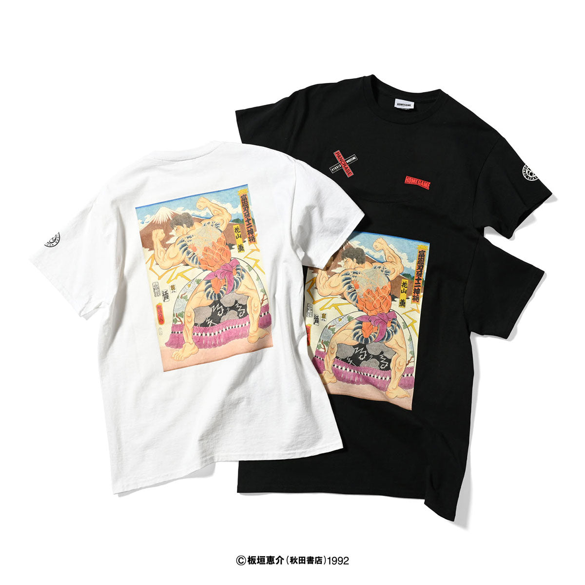 HOMEGAME × GRAPPLER BAKI × PANCRASE × THREE TIDES TATTOO 花山薫 S/S TEE 半袖Tシャツ ホームゲーム × グラップラー刃牙 × パンクラス × スリータイズタトゥー【HG240101】