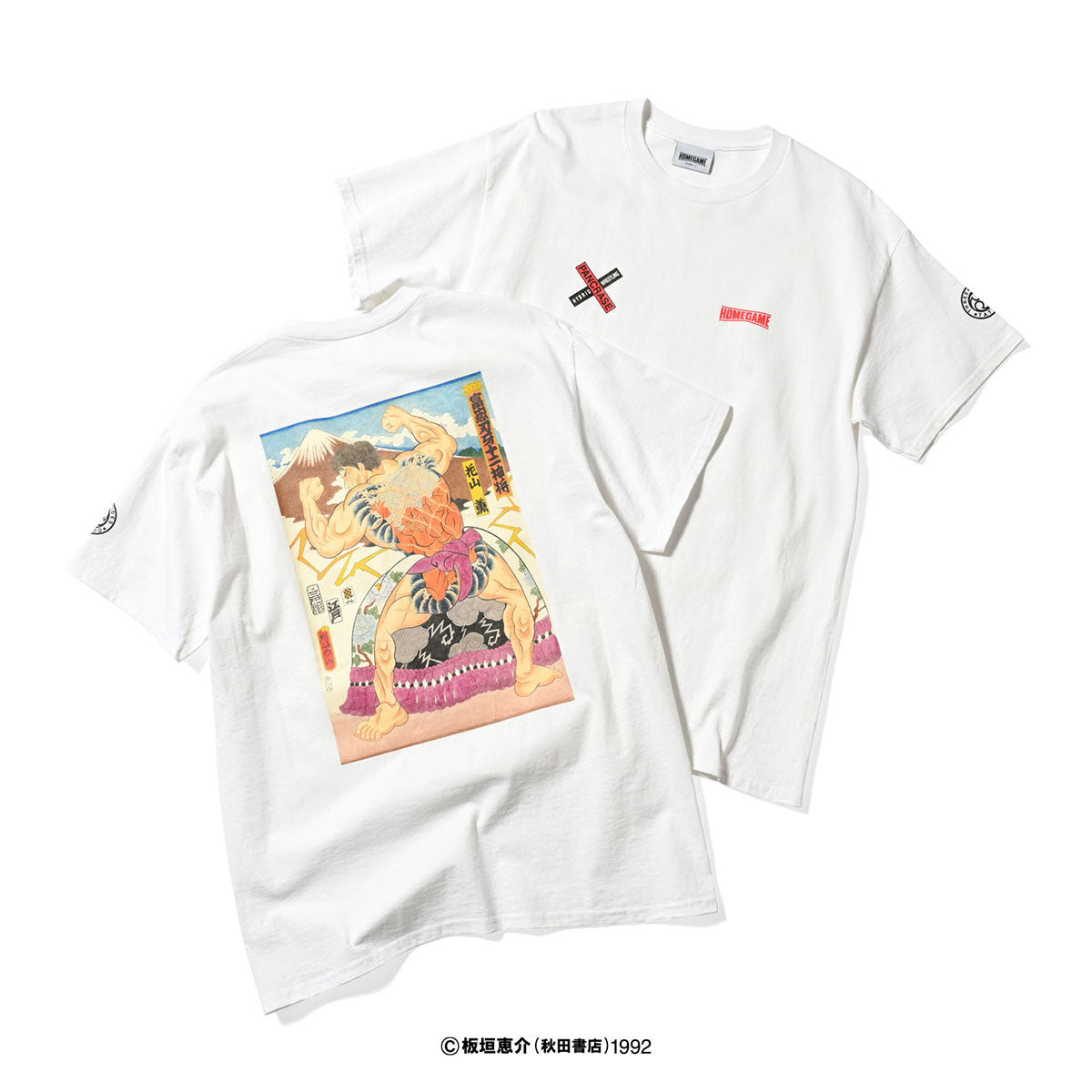 HOMEGAME × GRAPPLER BAKI × PANCRASE × THREE TIDES TATTOO 花山薫 S/S TEE 半袖Tシャツ ホームゲーム × グラップラー刃牙 × パンクラス × スリータイズタトゥー【HG240101】