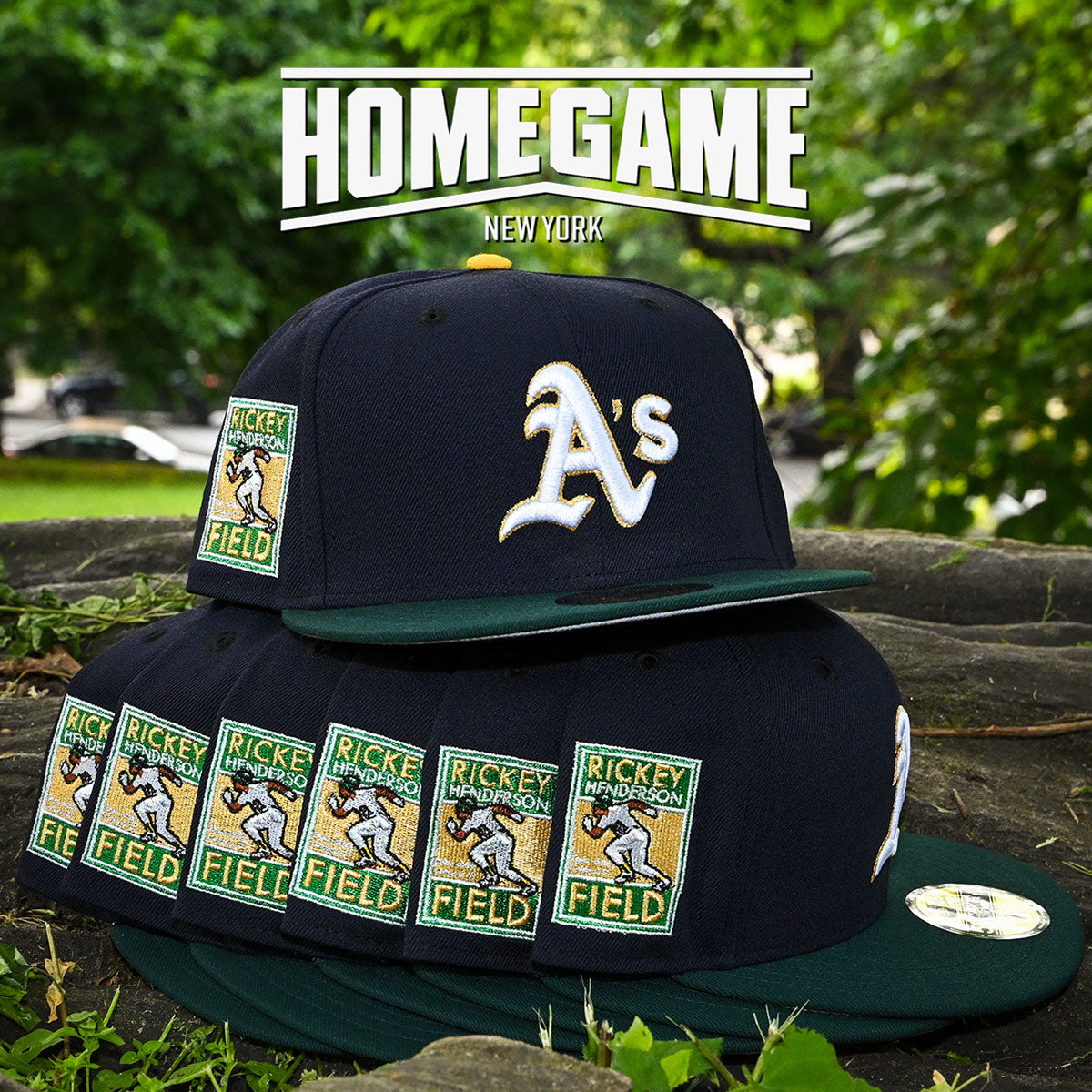 NEW ERA Oakland Athletics - 59Fifty Rickey Henderson Field Navy/Dark Green