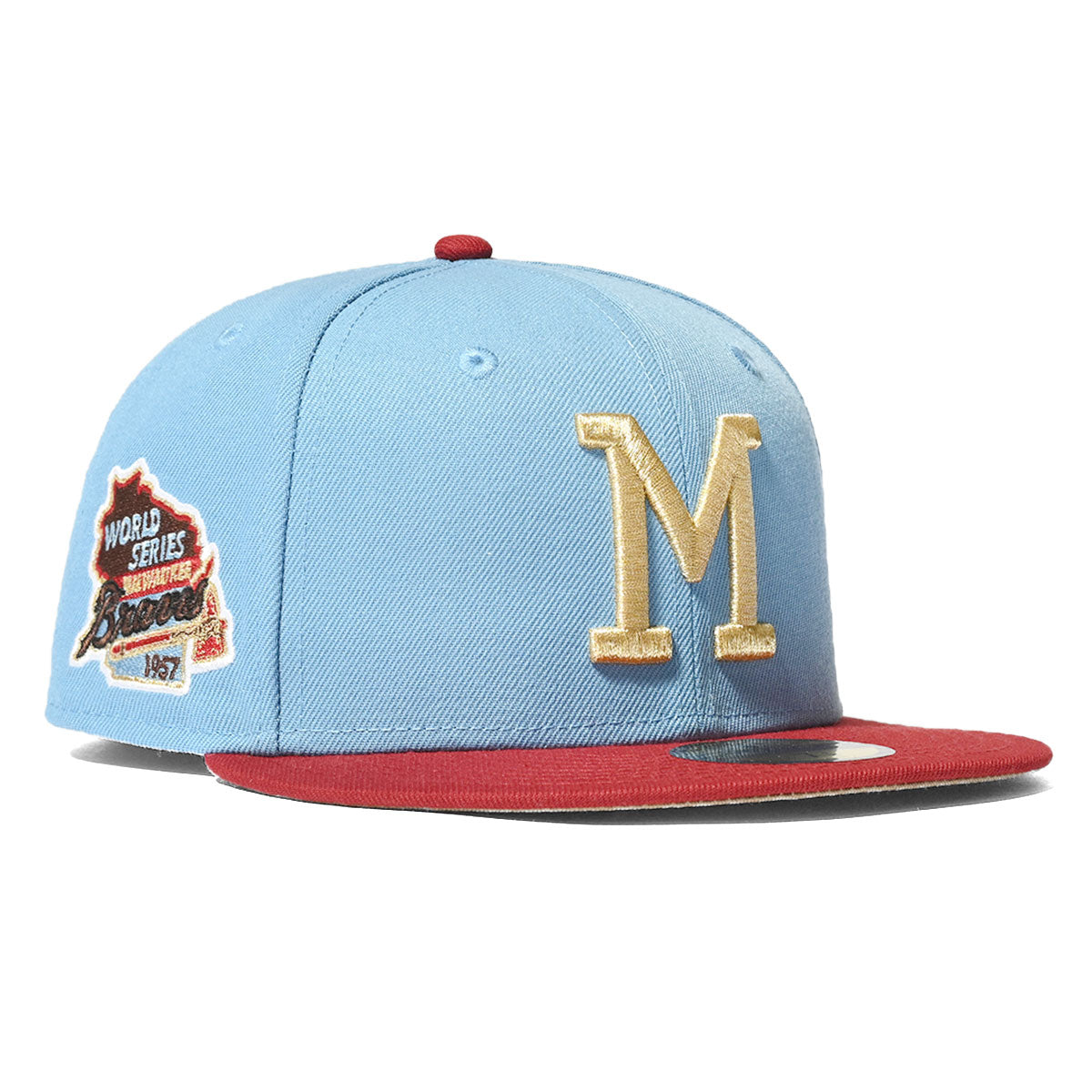 NEW ERA Milwaukee Braves - WS 1957 59FIFTY SKY BLUE/HRED【70760416