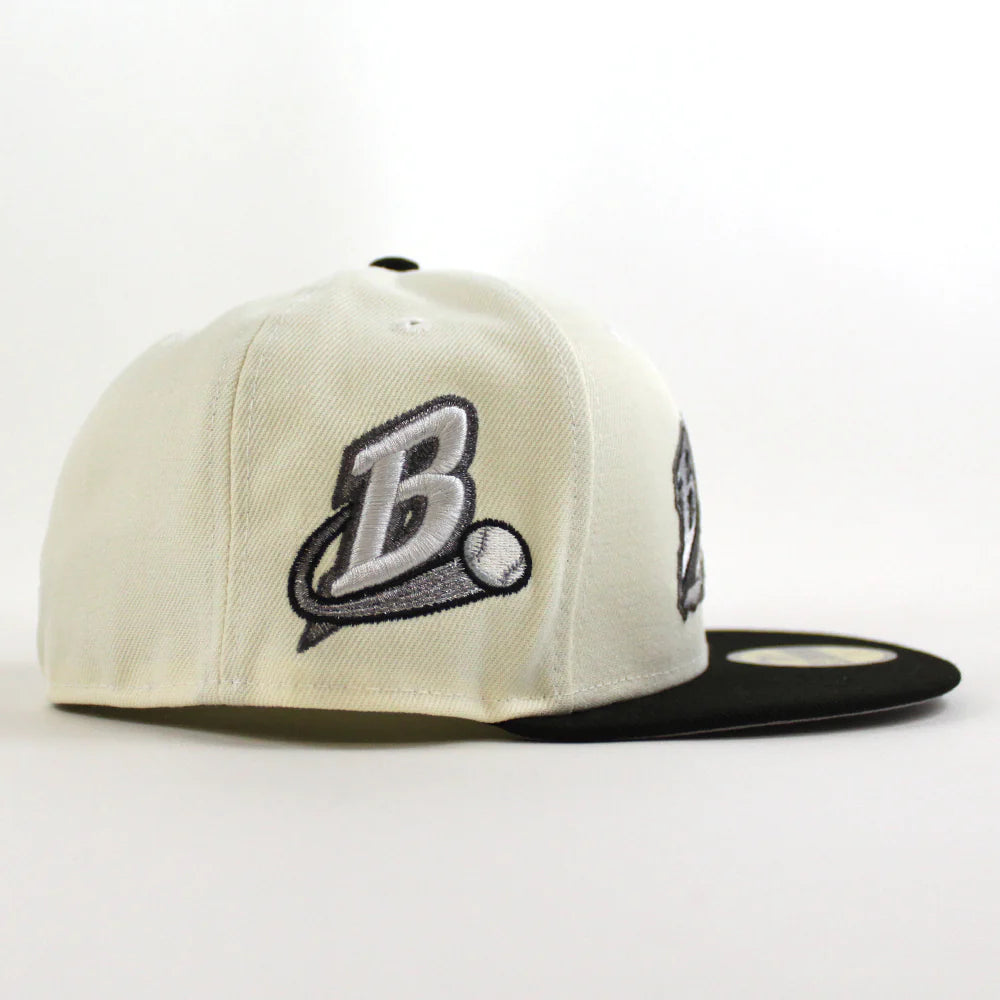 新時代布法羅野牛 - BUFFALO B 59FIFTY 鉻白色 黑灰色