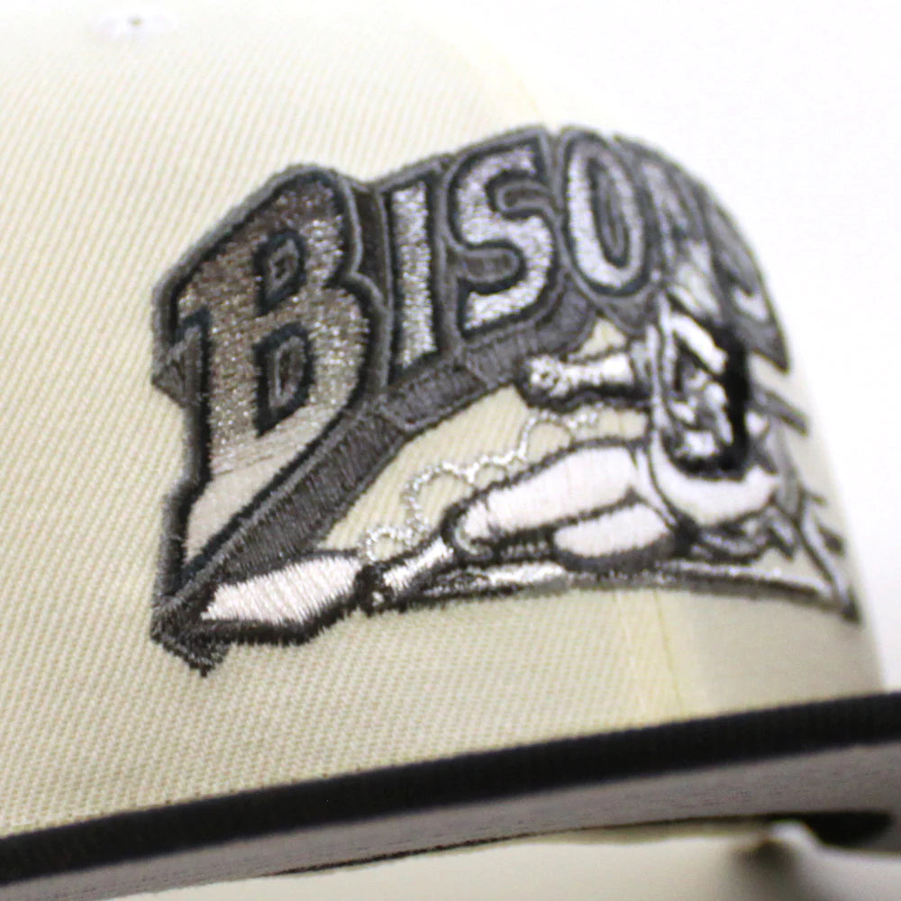 新時代布法羅野牛 - BUFFALO B 59FIFTY 鉻白色 黑灰色